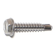 MIDWEST FASTENER Self-Drilling Screw, #10 x 1 in, Zinc Plated Stainless Steel Hex Head Hex Drive, 100 PK 09849